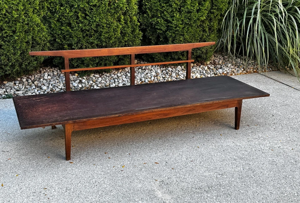 Sofá banco MCM vintage moderno de mediados de siglo inspirado en George Nelson Herman Miller Foto 3 de 4