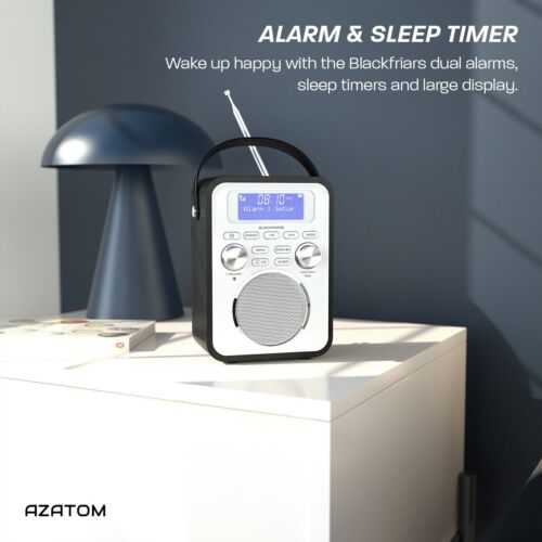 Azatom DAB FM Radiowecker Alarm Lautsprecher mit Fernbedienung Blackfriars 2 schwarz - Bild 4 von 9