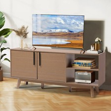 Modern TV Cabinet Stand Unit Wooden Media Storage Space Shelves 2 Doors Console 