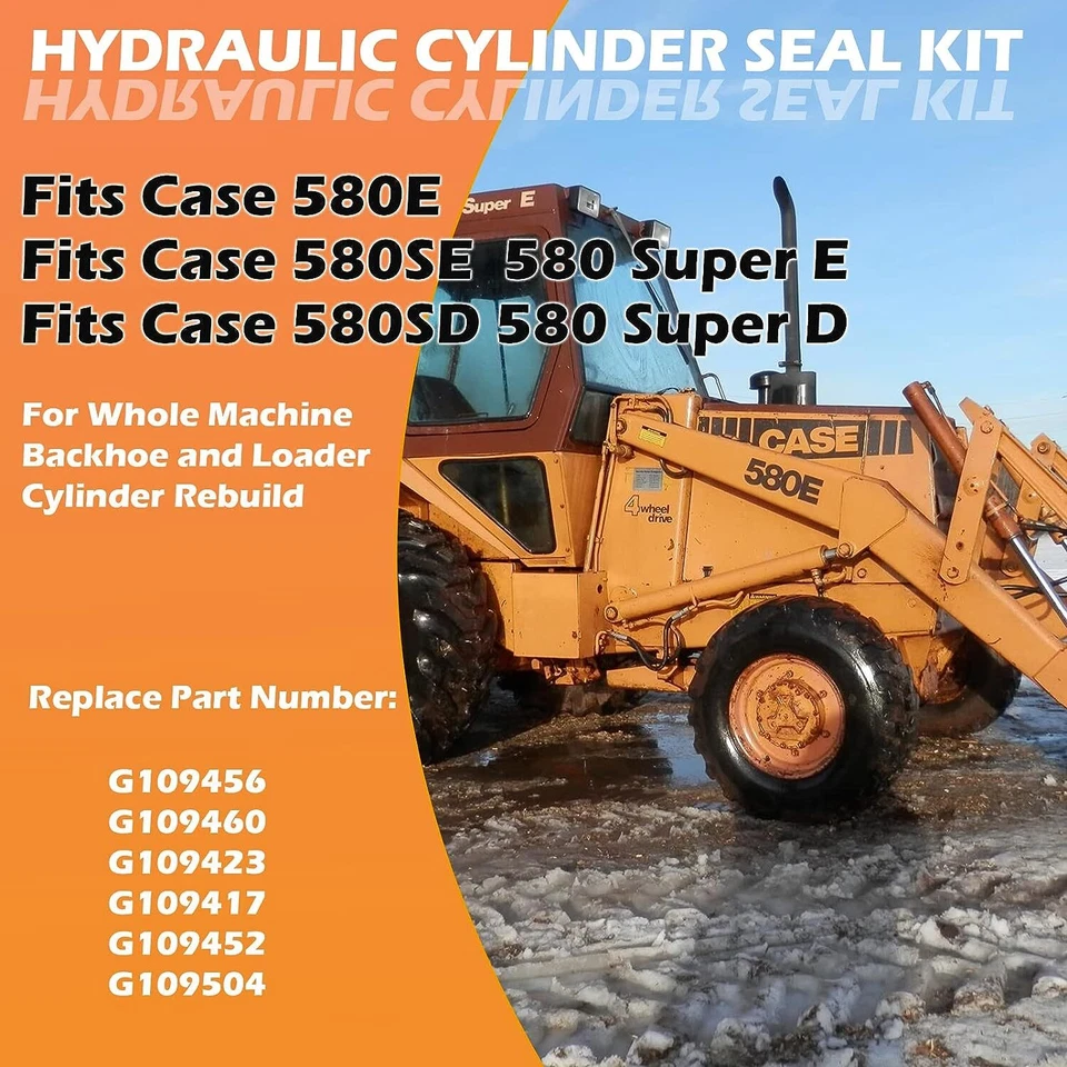 Whole Machine Hydraulic Cylinder Seal Kit for Case  580SD 580E 580SE G109460 - Image 3 of 4