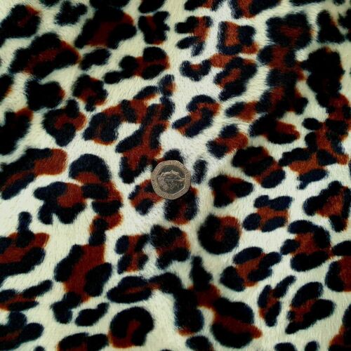 Animal Print faux Fur/Velour Fabric - Cream Snow leopard - 1 full metre |  eBay