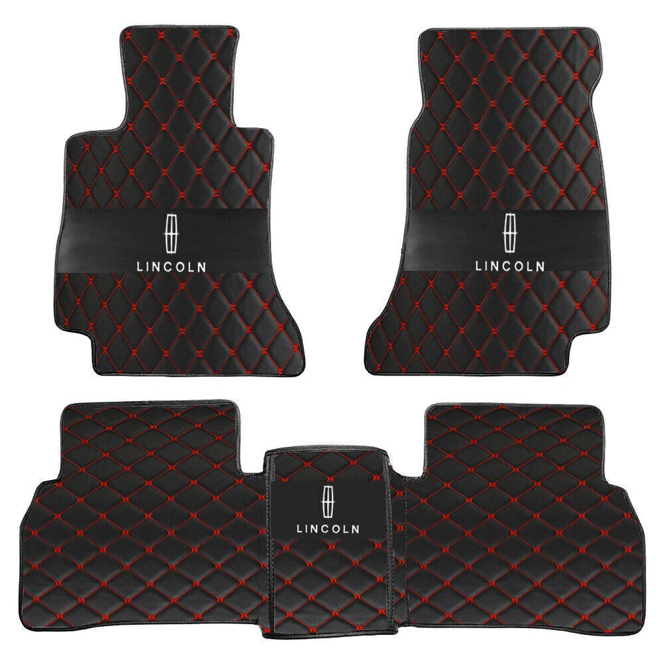 Leather Car Floor Mats For Lincoln MKZ 2007-2020 Custom Carpets Cargo Liners New Foto 3 de 4