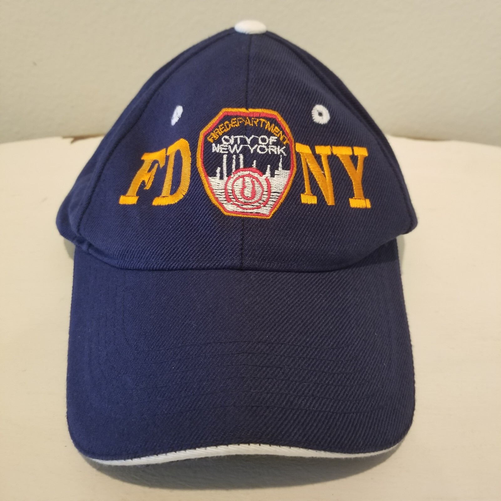 FDNY Embroidered Baseball Cap in Blue & Orange – Official NYC Fire Dept Style  