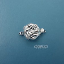 Solid Sterling Silver 13mm Swirl / Braid Round Box Clasp Connector 33271