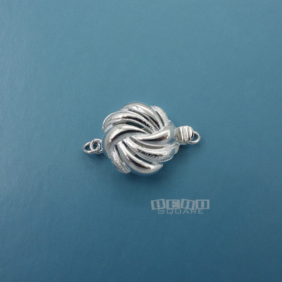 Solid Sterling Silver 13mm Swirl / Braid Round Box Clasp Connector #33271