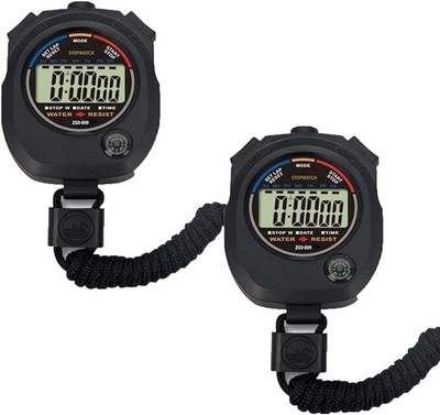 2 Pack Multi-Function Electronic Digital Sport Stopwatch Timer Large Display
