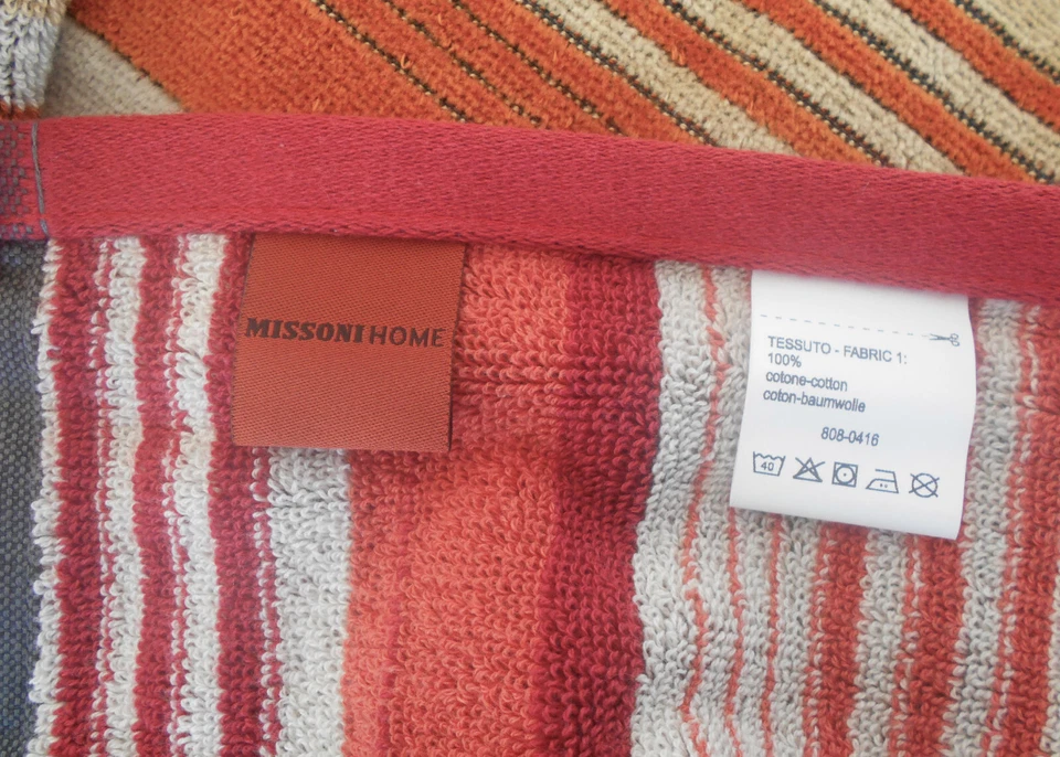 MISSONI HOME HAND + BATH TOWEL SET VELOUR BRANDED PACK DROP STITCH SUNDAY 159 - Image 4 of 4