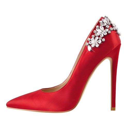 Onlymaker decolte donna tacco alto a punta slip on strass matrimonio stiletto - Foto 13 di 42