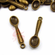 Spoon Charms - 10/20/50 Antiqued Bronze Kitchen Food 24mm Pendants BC5674