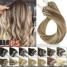 Loop Micro Ring Hair Extensions Micro Beads Link 100 Real Remy Human Hair16-26in
