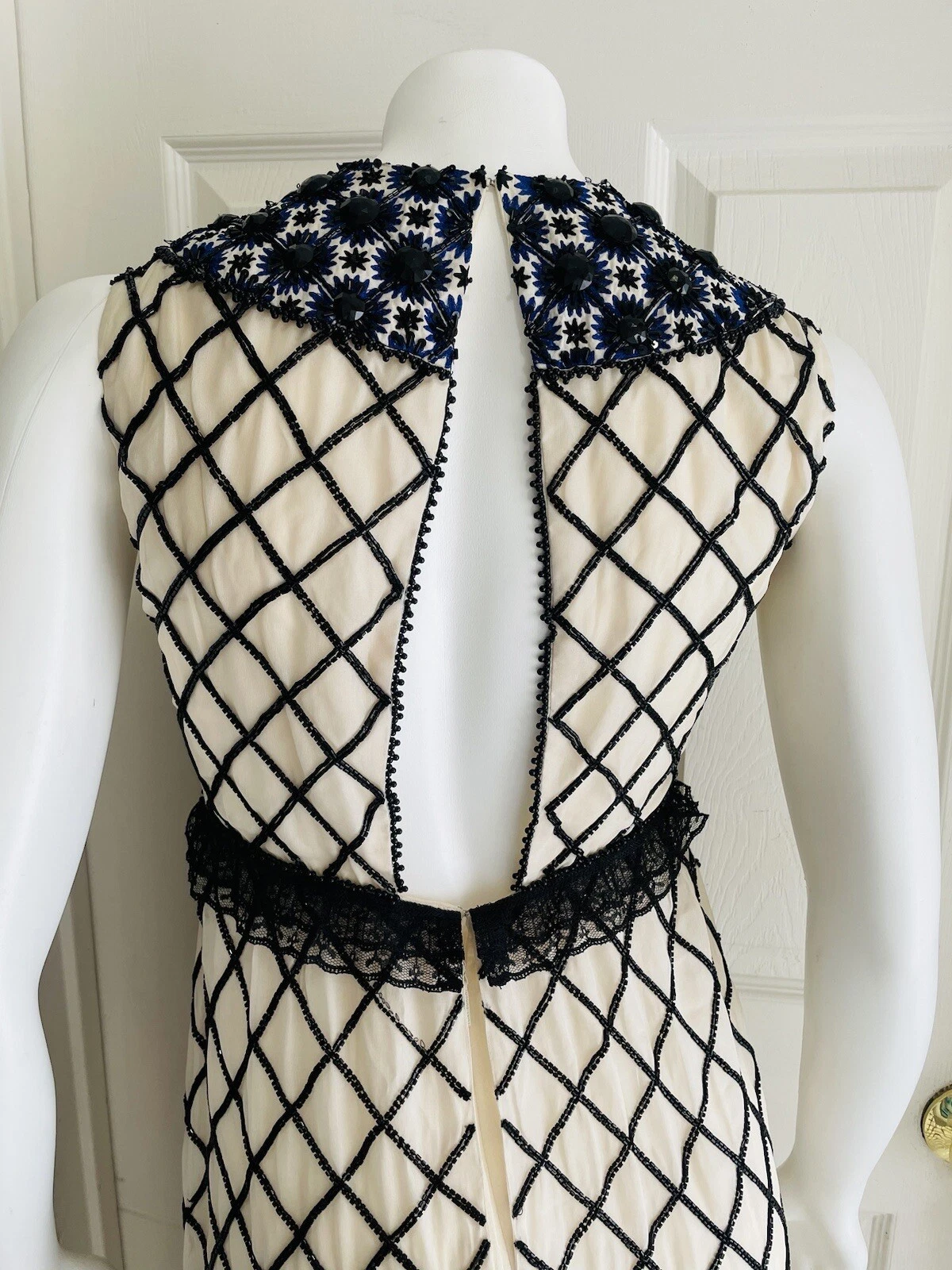 TORY BURCH abito da sera donna elegante con perline $3000 RARO taglia 2