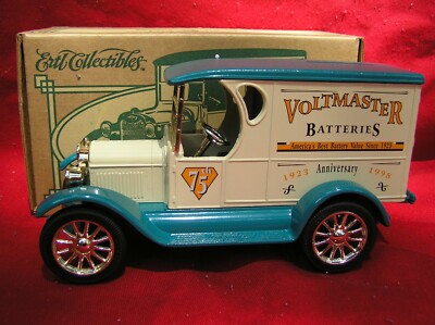 3pt8 NIB ERTL 1/25 SCALE DIE CAST 1923 CHEVY TRUCK BANK - VOLTMASTER BATTERIES 