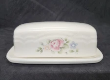 Pfaltzgraff Tea Rose Covered Butter Dish and Lid