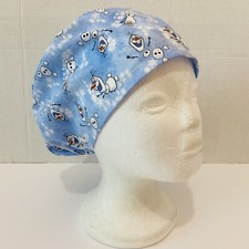 surgical/medical cap pixie /euro/sml bouffant style -cord lock  Disney Olaf