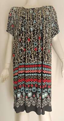 BARANDI abito maniche corte vestito copri costume GOYA 182 taglie forti svasato 
