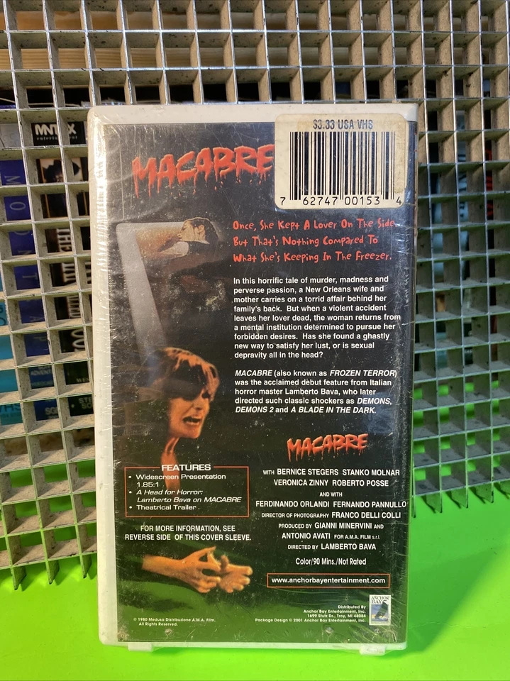 MACABRE -VHS Anchor Bay Widescreen Release NEW SEALED Lamberto Bava Horror - Image 2 of 4