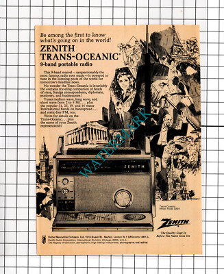 Zenith Trans-Oceanic Portable Radio ADVERT ONLY!  - 1967 Small Advert