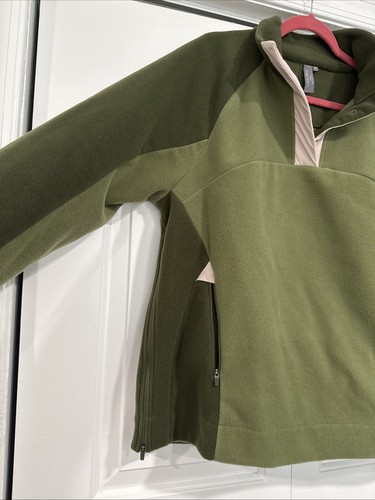 Swetty Betty Altitude Thermal Half Snap Womens Fleece Sweatshirt Size XL Green - Picture 2 of 10