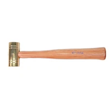 K Tool 71714 Brass Hammer, 16 oz, Non-Sparking, with Wooden Handle
