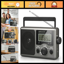 Portable Shortwave Radio - AM FM Transistor, LCD Display, Battery/AC Power, Big
