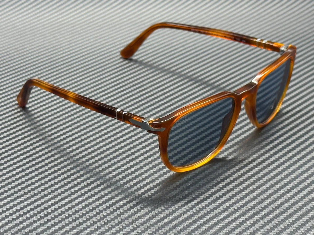 PERSOL PO3019S 96 56 Terra Di Siena Brown Blue Square Men's 52 mm Sunglasses