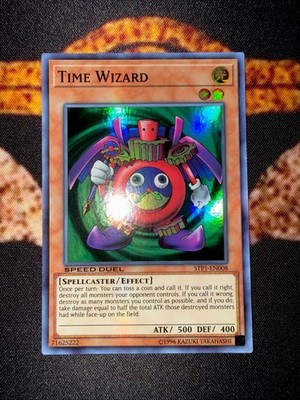 🔥 YUGIOH • TIME WIZARD • SUPER RARE • STP1-EN008 • SPEED DUEL • NM 🔥