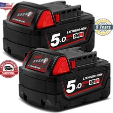 2PACK 5.0 AH Extended Capacity For Milwaukee M18 18V Lithium Battery 48-11-1860