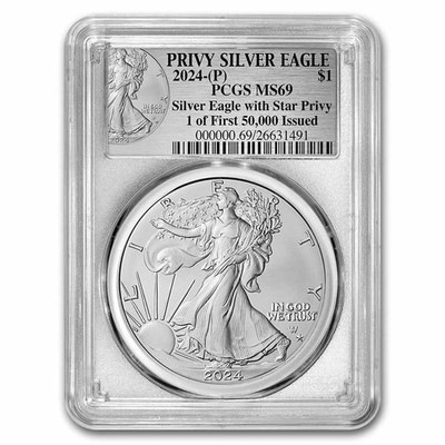 2024(P) Star Privy 限定 シルバーイーグル MS69 純銀 2024-(P) Silver Eagle Star Privy MS-69 PCGS (1st 50,000) | eBay