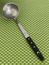 VTG Maid of Honor Stainless Soup Ladle Double Spout 3-Rivet Black Handle 12 1/2"