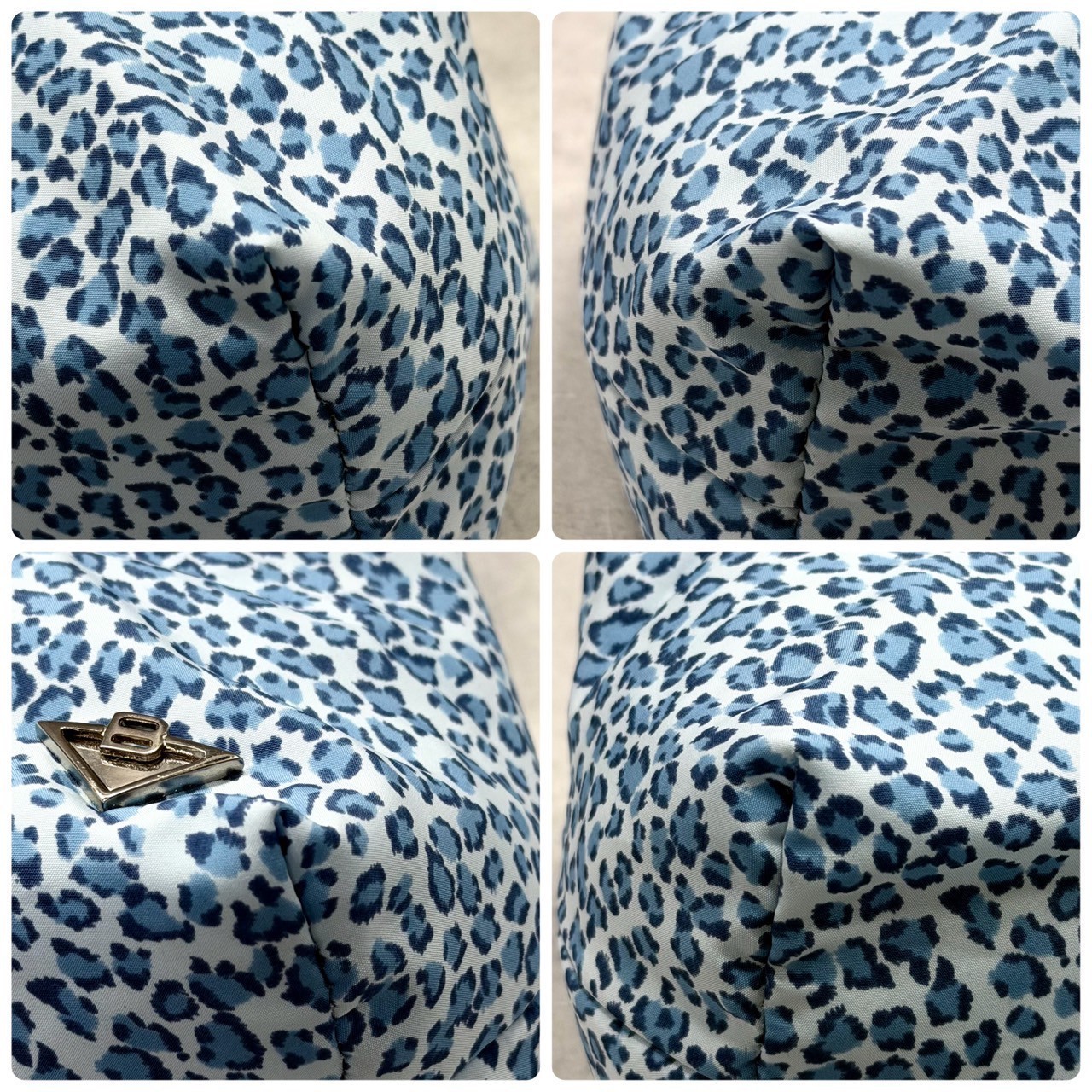 BOTTEGA VENETA Authentic Leopard Print Nylon Vanity Handbag Rare Color Y2K thumbnail 7