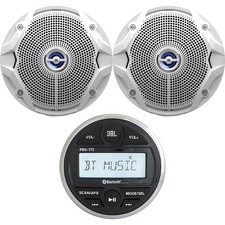 JBL175 Bluetooth USB AUX Receiver, 2x 6.5"White Speakers, Wire, Antenna,AuxMount