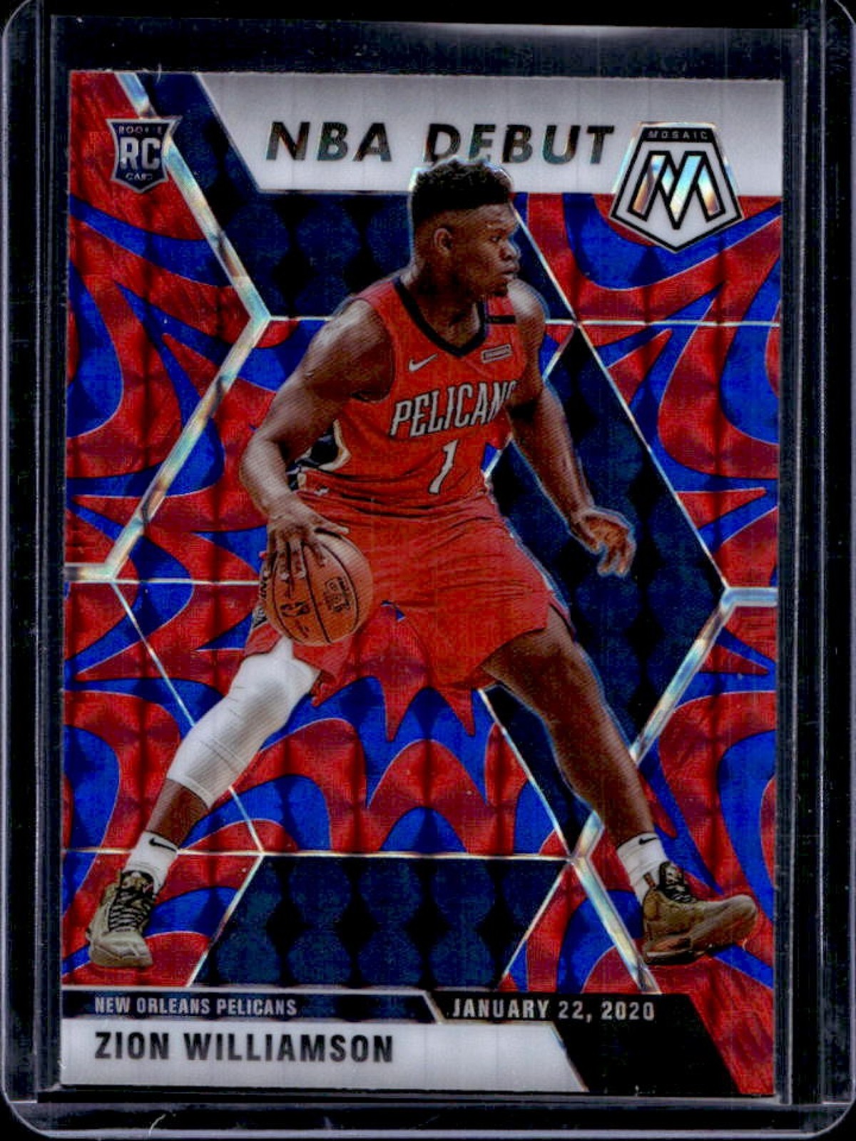2019-20 Mosaic Zion Williamson RC Reactive Blue NBA Debut #269 Pelicans