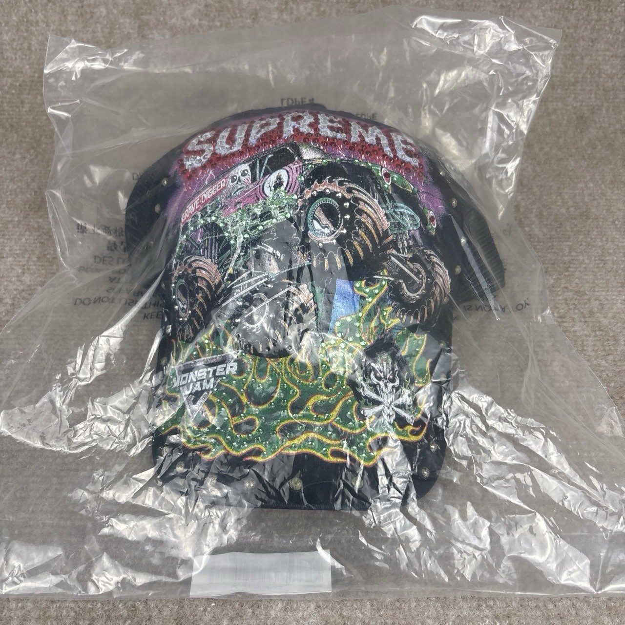 Supreme X Monster Jam™ Grave Digger™ Mesh Back 5-Panel Studded- Brand New In Bag