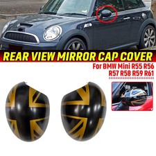 Gold Union Jack Spiegelkappen Gehäuse L+R Für Mini R55 R56 R57 R58 R59 R60 R61