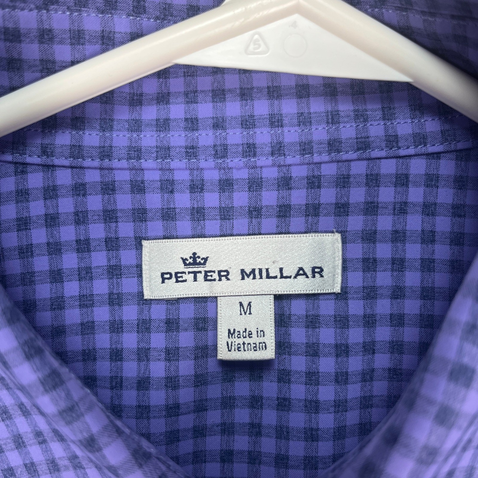 Peter Millar Mens Medium Button Down Blue Gingham… - image 4