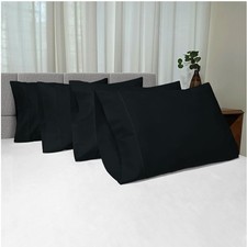 Breathable 100 Cotton Pillow Covers Queen Size Set of 4