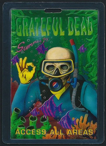 Rare Grateful Dead 1994 Summer Tour GDP Guest Laminate Crew Pass SYF Scuba Diver
