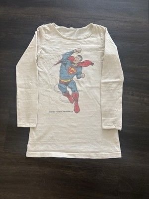 RARE Vintage 1960 s Superman Tee DC Comics Glam Pop Art Long Sleeve T-Shirt 60 s