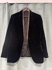 Giorgio Armani Soho Tuxedo Velvet Suit With Crystal Inserts Size 50R US
