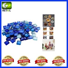 100-Piece Blue Series Mosaic Tiles - Polished Glass Crafts for Home Decor