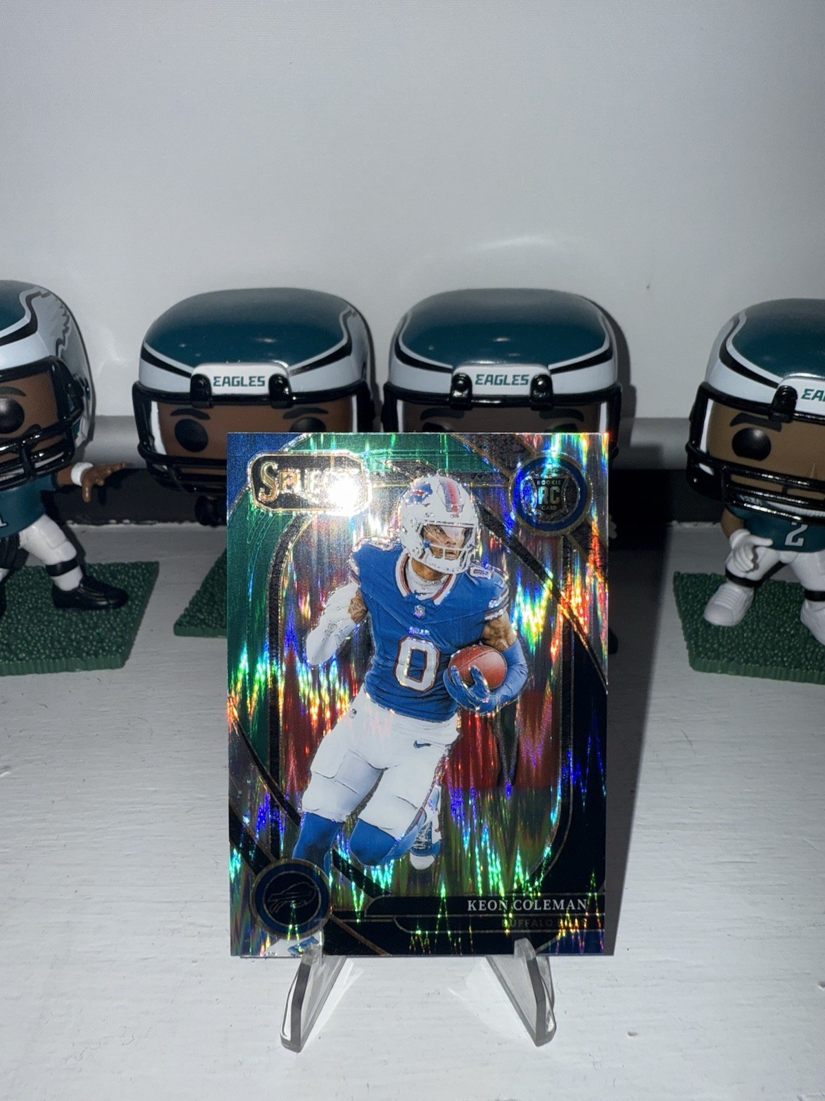 2024 Panini Select - Club Level Keon Coleman #280 Black & Green Shock Prizm (RC)