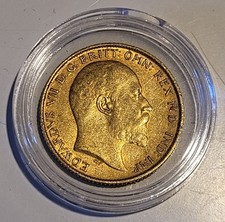1906 King Edward VII Gold Half Sovereign Coin In Capsule