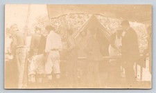 RPPC  Yale? c1910  Baseball Players Lined Up at Food Tent 5.5"x3" Postcard