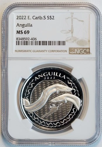 2022 Eastern Caribbean Anguilla Eel Silver NGC MS69 MS 69 TOP POP NONE HIGHER