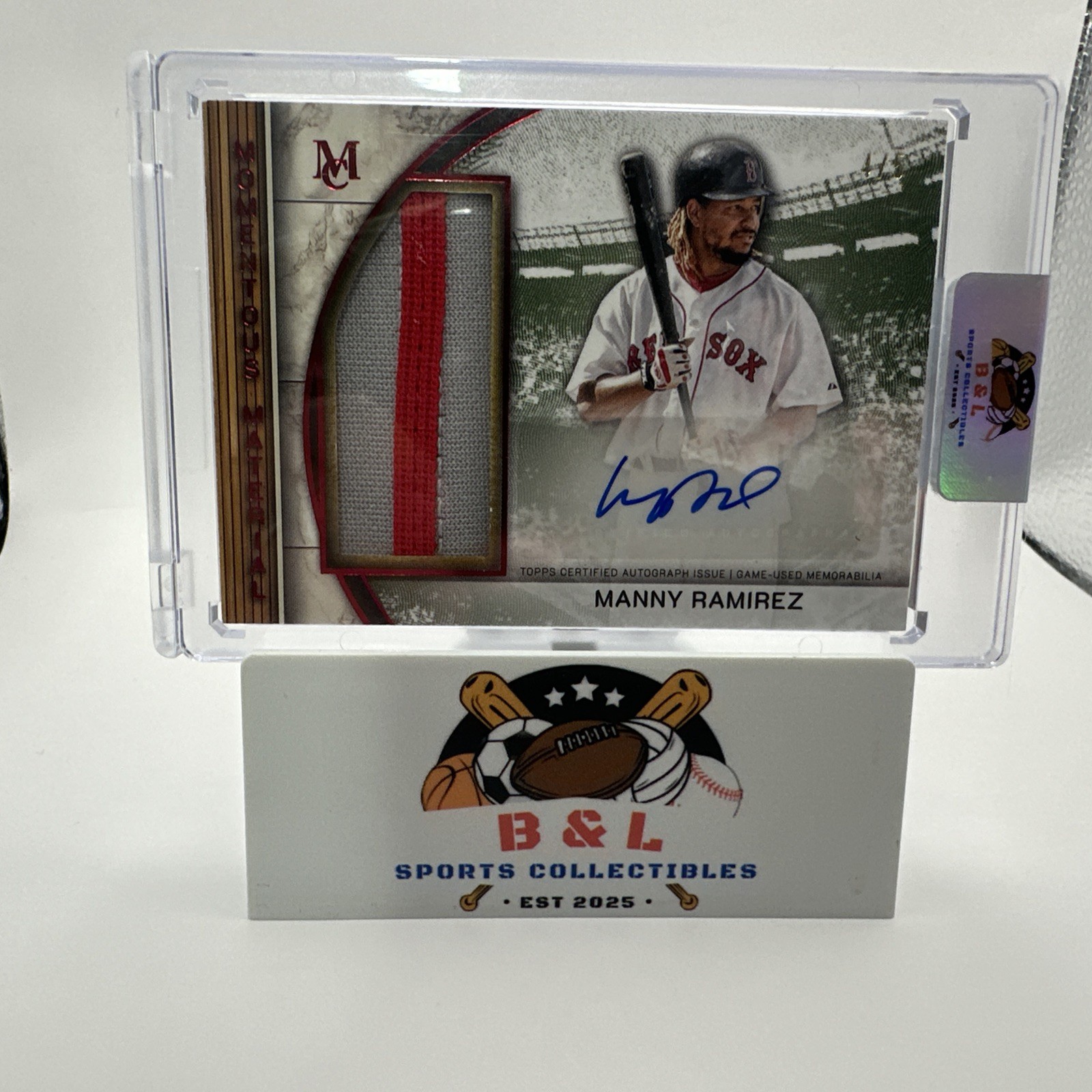 2025 Topps Museum Manny Ramirez Momentous Material Jumbo Patch Auto Ruby 4/5! 🔥
