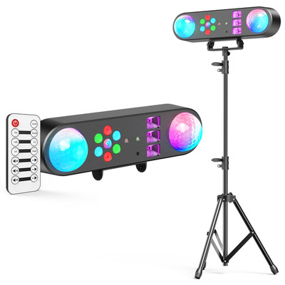 5in1 DJ Light on Stand with RGBW LED Wash Laser Strobe UV for Dance Floor Show