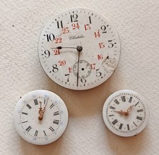 Lot 3 Mouvements Montres Ancienne a Gousset pour pieces ou restauration Bon Etat