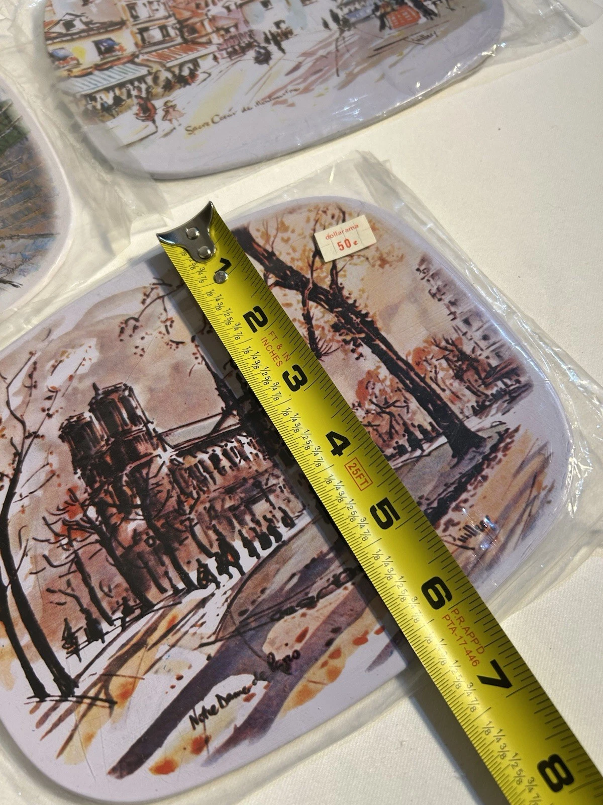 Vintage 1960s MCM Puillery Paris Scenes Trivets Set of 3 Action HK NOS Sealed - product detail image 3