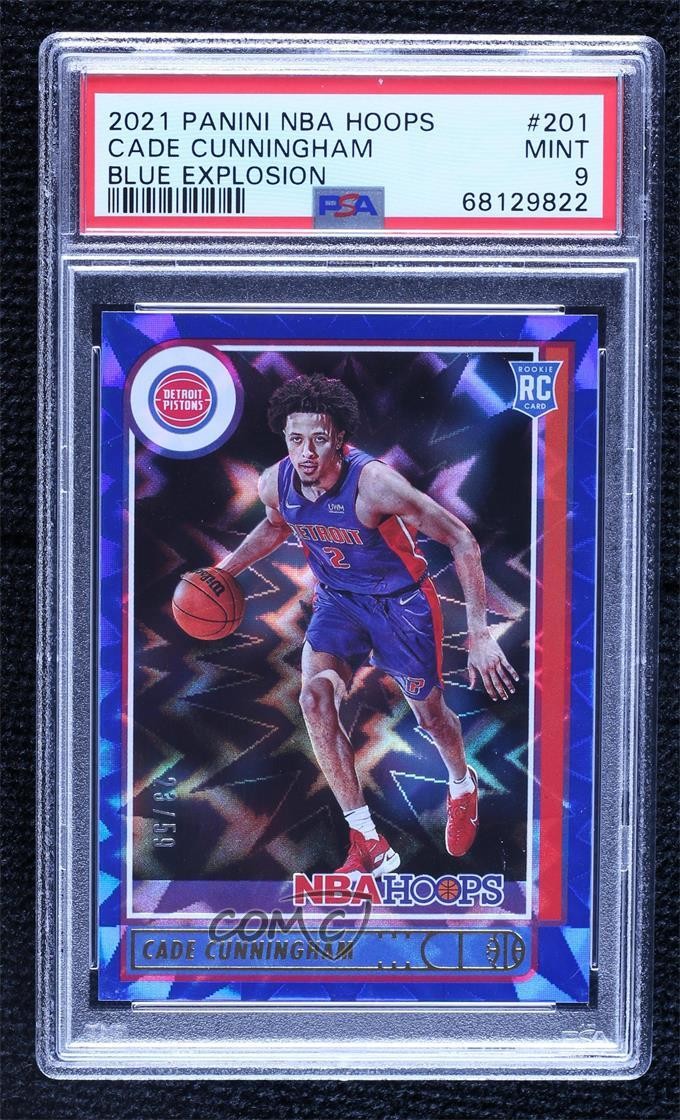 2021 NBA Hoops Rookies Blue Explosion 23/59 Cade Cunningham #201 PSA 9 MINT 17a5