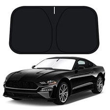 Windshield Sun Shade for 2015-2025 Silver  Black-Fit 2015-2025 Ford Mustang